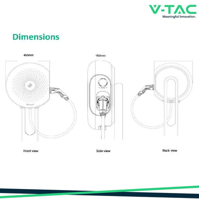 7,4KW EV CHARGER SINGLE PHASE  230V 3M CABLE MID METER IP65