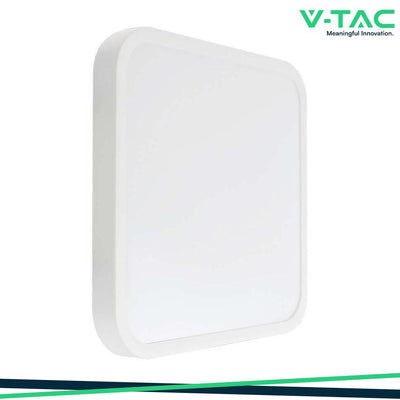 48W LED PLAFONIERA QUADRATA CORNICE BIANCA 3000K IP44