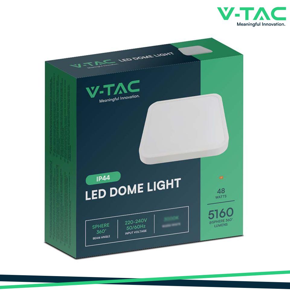48W LED PLAFONIERA QUADRATA CORNICE BIANCA 3000K IP44