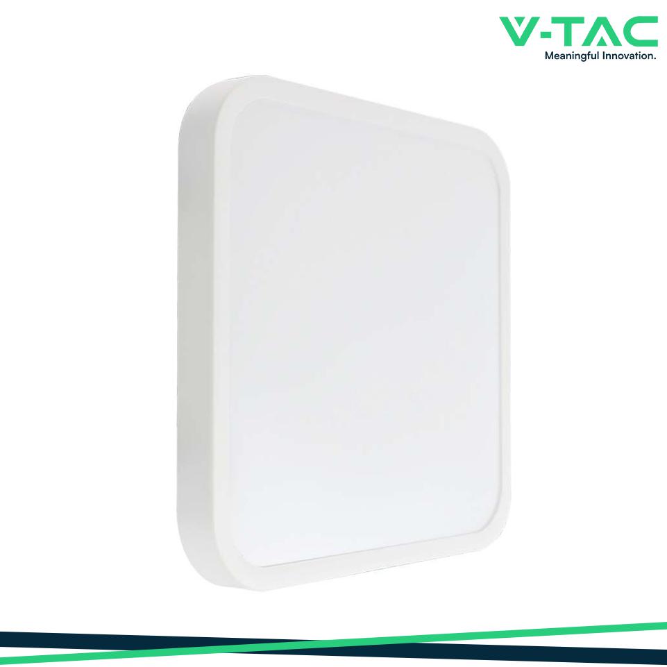 48W LED PLAFONIERA QUADRATA CORNICE BIANCA 4000K IP44