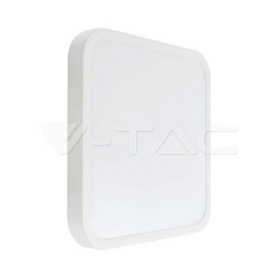 36W LED PLAFONIERA QUADRATA  MICROWAVE SENSORE CORNICE BIANCA  4000K IP44