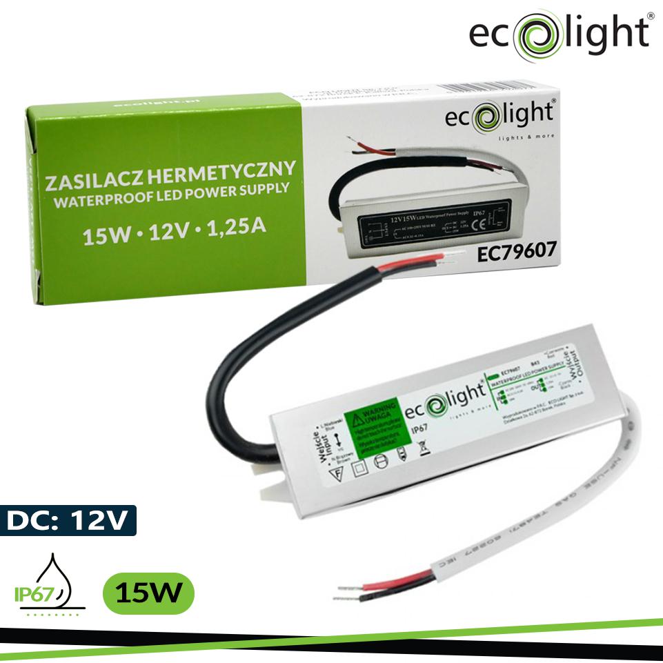 ALIMENTATORE IP67 15W 12V 1,25A 115X30X20MM