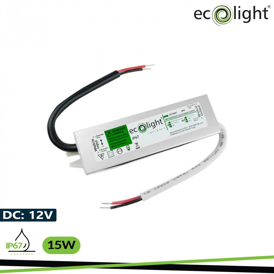 ALIMENTATORE IP67 15W 12V 1,25A 115X30X20MM
