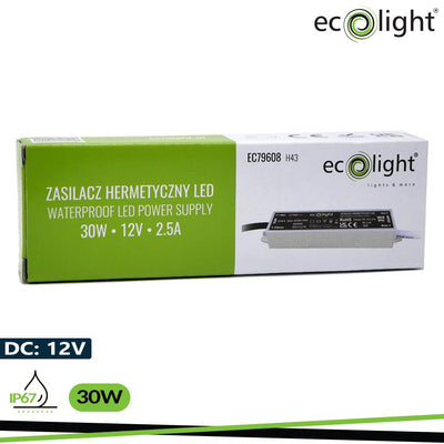 ALIMENTATORE IP67 30W 12V 2,5A 160X30X20MM
