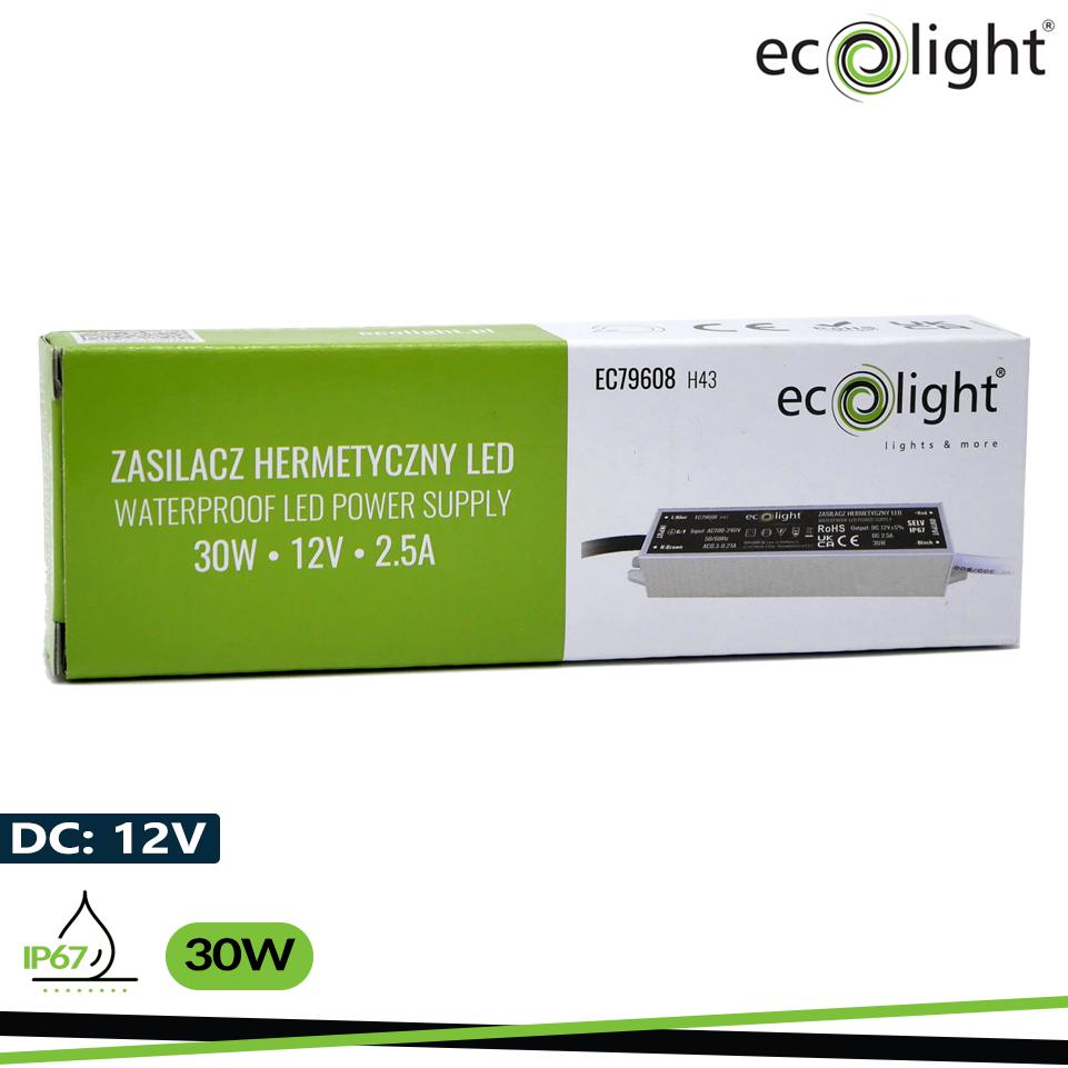ALIMENTATORE IP67 30W 12V 2,5A 160X30X20MM