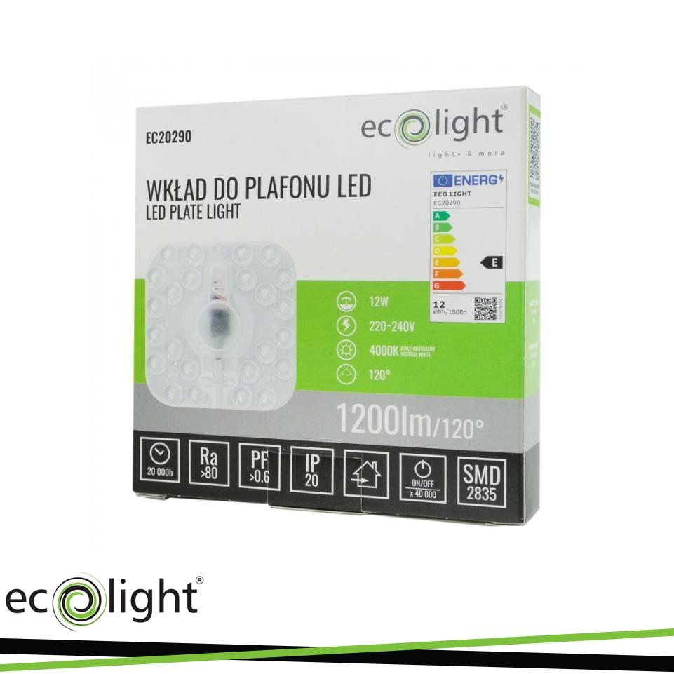 INSERTO PER PLAFONIERA LED 12W 4000K 1200LM