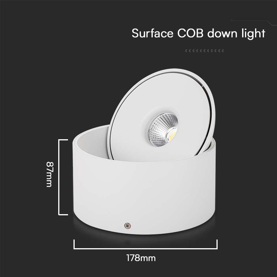 28W FARETTO LED COB DA INCASSO ROTONDO  3 IN 1 CORPO BIANCO