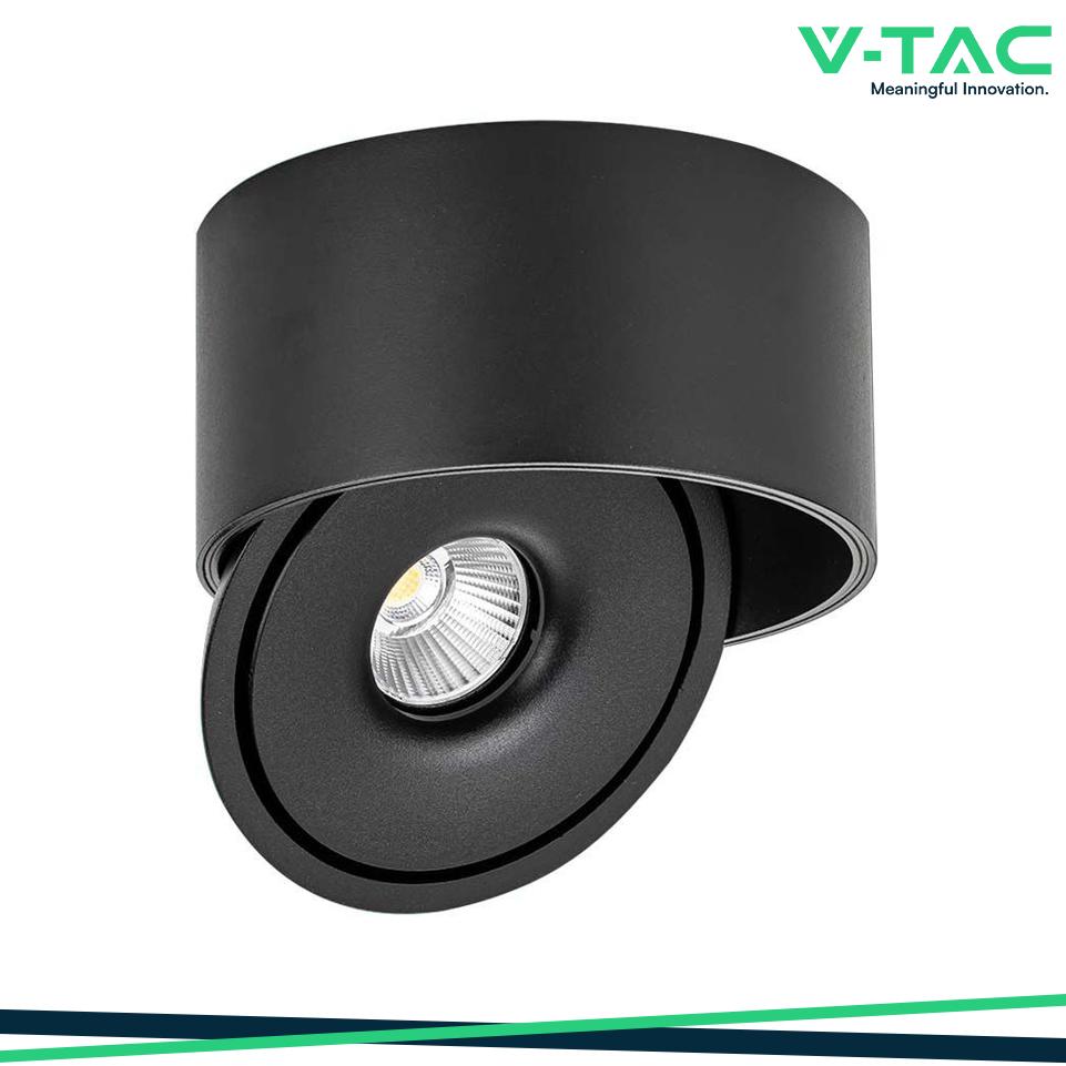 28W FARETTO LED COB DA INCASSO ROTONDO  3 IN 1 CORPO NERO
