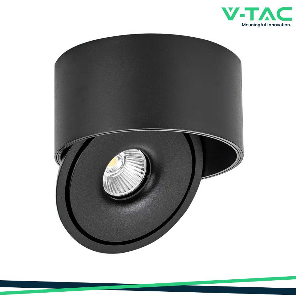 28W FARETTO LED COB DA INCASSO ROTONDO  3 IN 1 CORPO NERO