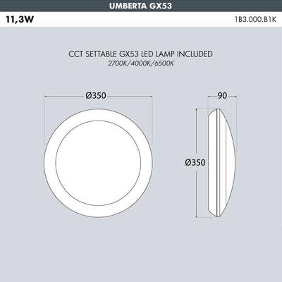 UMBERTA GREY OPALE LED GX53 11,3W CCT SET