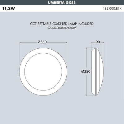 UMBERTA GREY OPALE LED GX53 11,3W CCT SET