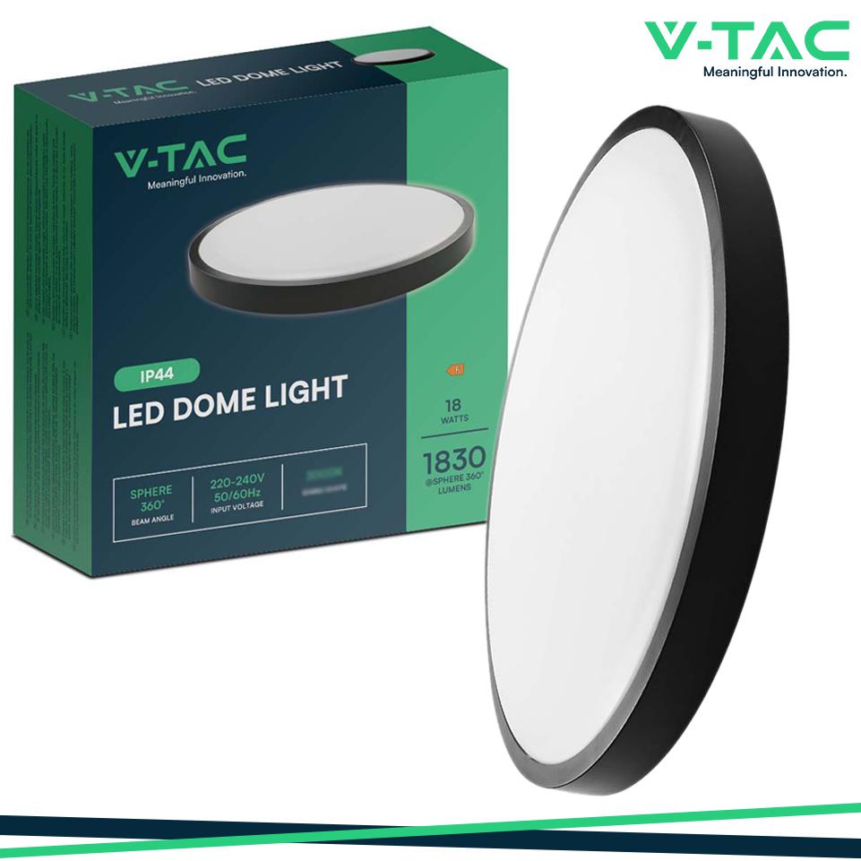 18W LED PLAFONIERA ROTONDA CORNICE NERA 4000K IP44