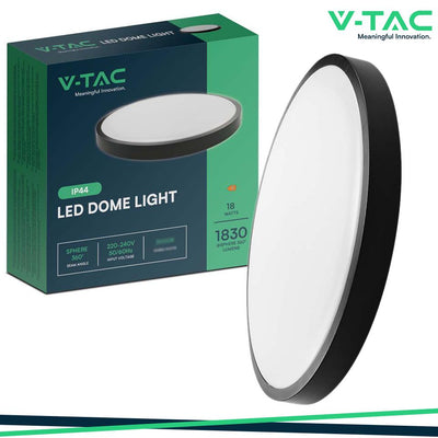 18W LED PLAFONIERA ROTONDA CORNICE NERA 4000K IP44