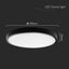 24W LED PLAFONIERA ROTONDA CORNICE NERA 6500K IP44