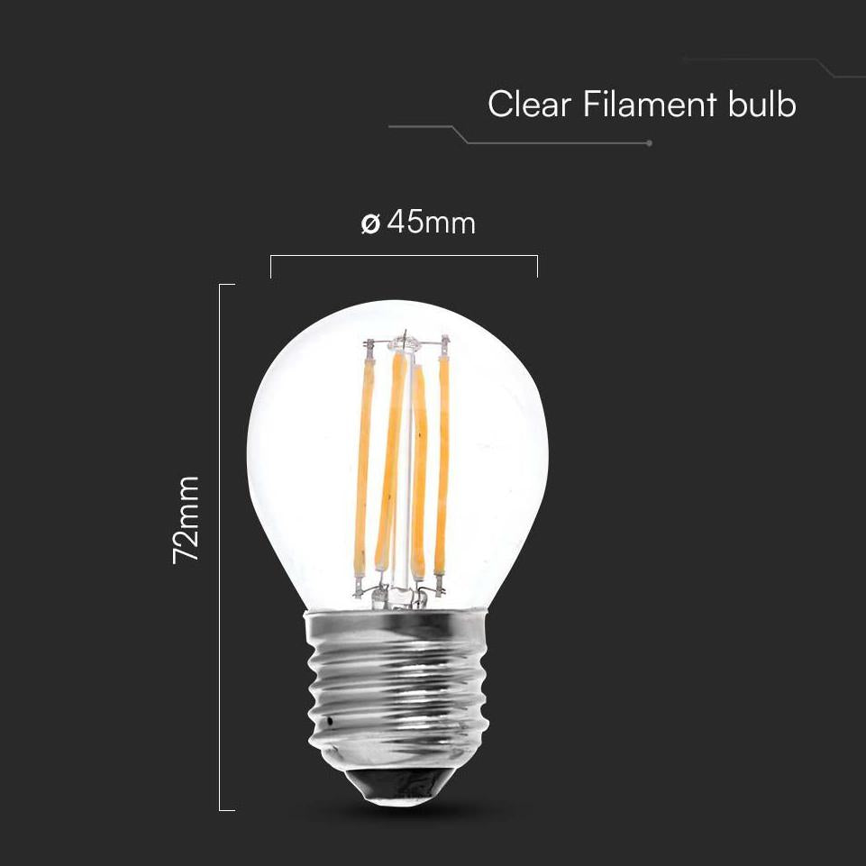 LED LAMPADINA 6W FILAMENT E27 G45 CLEAR COVER 3000K