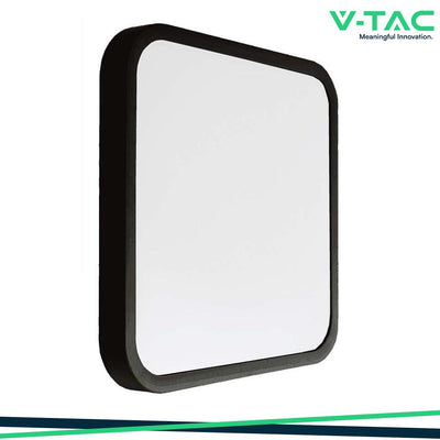 48W LED PLAFONIERA QUADRATA CORNICE NERA  6400K IP44