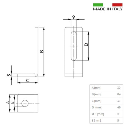 PIASTRA "L" DI SUPPORTO