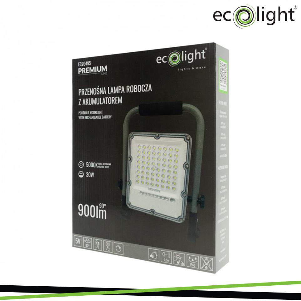 FARO DA LAVORO LED CON BATTERIA 30W 5000K 3AH IP65
