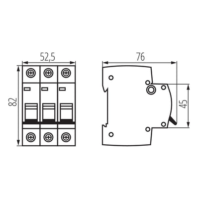 INTERRUTTORE AUTOMATICO MAGNETOTERMICO 3P KMB6-C13/3 - KANLUX