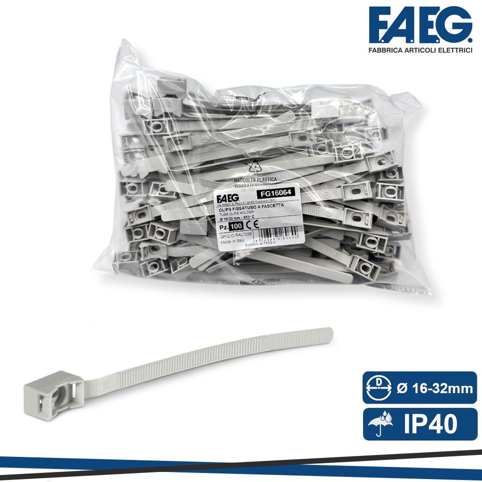 CLIPS FISSATUBO A FASCETTA DIAM 16/32