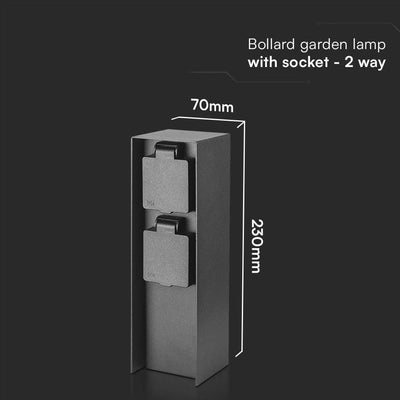 BOLLARD SOCKET 16A MAX. 3600W  SOCKET POWER PILE STAINLESS