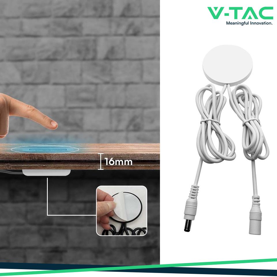 INTERRUTTORE TOUCH PER STRIP LED NASCOSTO 24V COLORE BIANCO