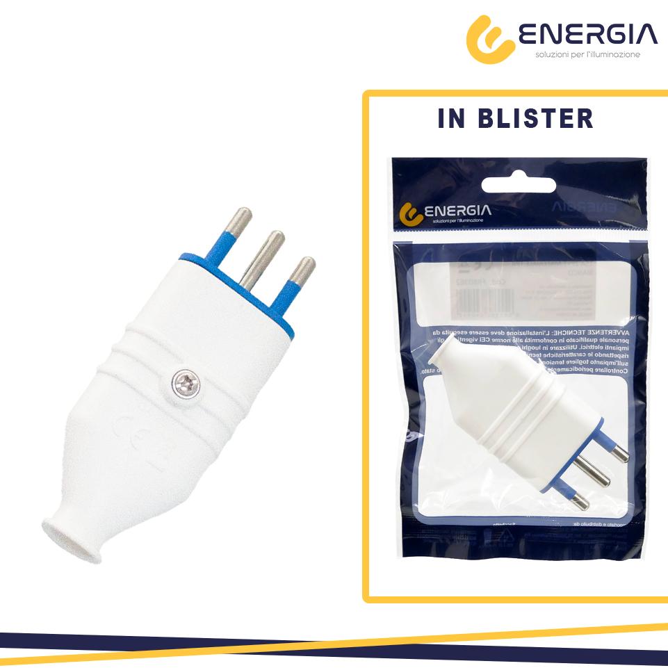 SPINA ANTISCHIACCIAMENTO 16A 2P+T IN PVC BIANCA