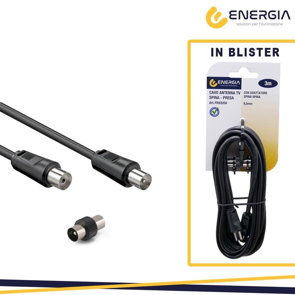 PROLUNGA TV SPINA/PRESA 9,5MML 3M ADATTATORE SP/SP NERA
