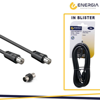 PROLUNGA TV SPINA/PRESA 9,5MML 3M ADATTATORE SP/SP NERA