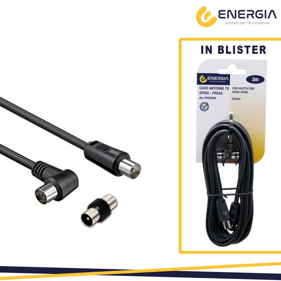 PROLUNGA TV SPINA/PRESA 9,5MML 3M ADATTATORE SP/SP NERA