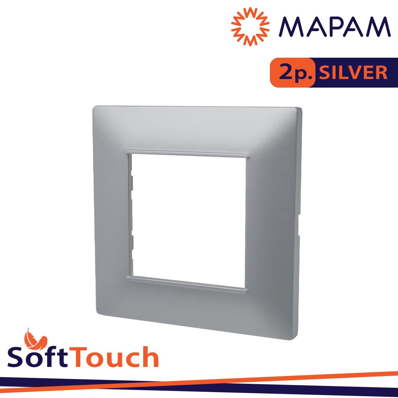 PLACCA SOFT-TOUCH GEM-T2 2P 6002ST-3 SILVER