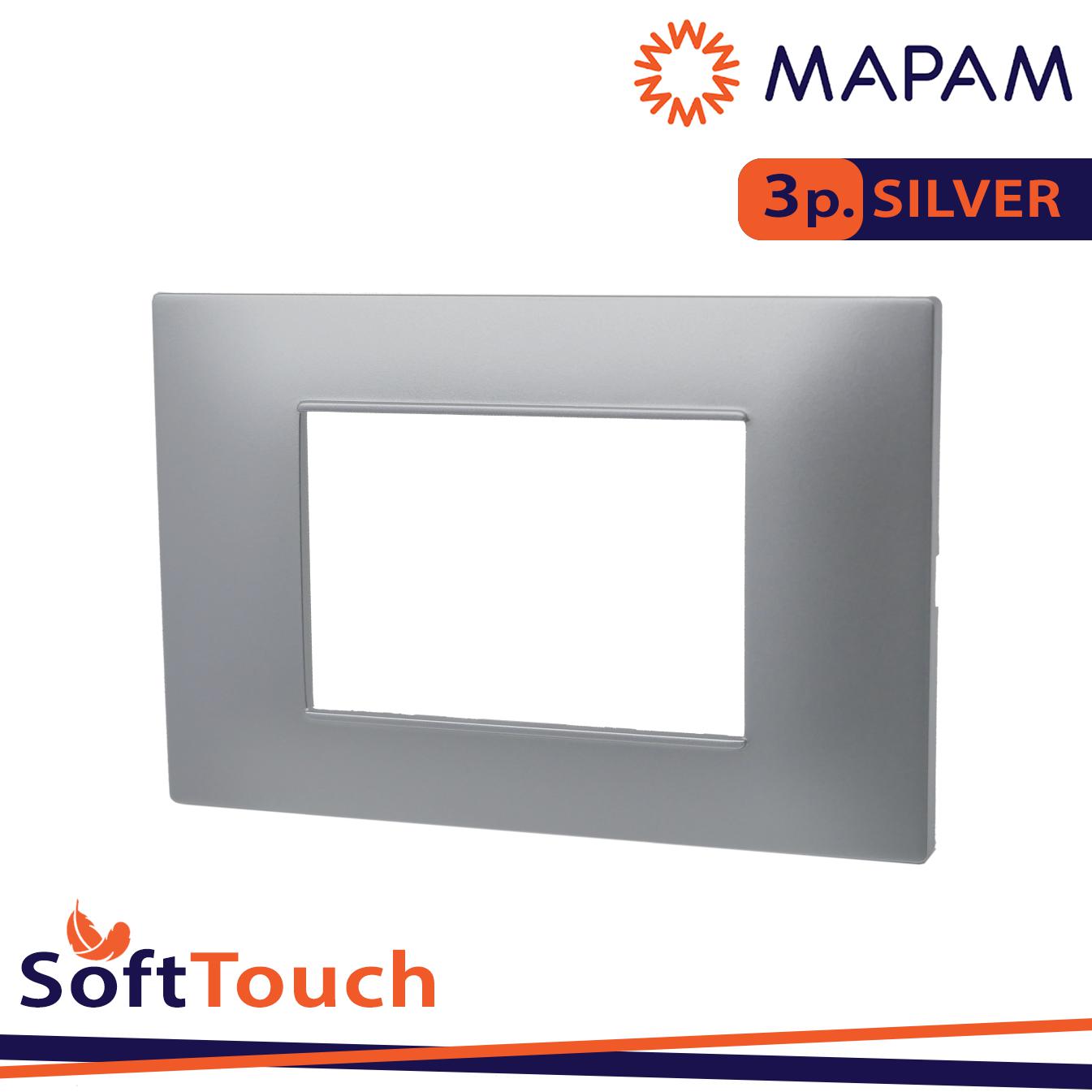 PLACCA SOFT-TOUCH GEM-T2 3P 6003ST-3 SILVER