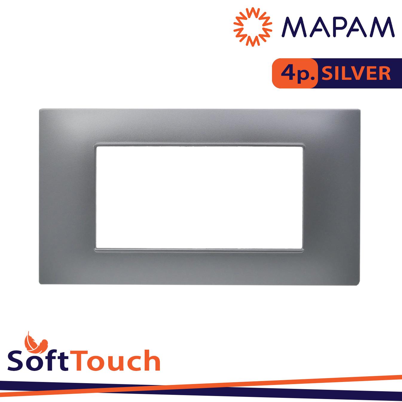 PLACCA SOFT-TOUCH GEM-T2 4P 6004ST-3 SILVER