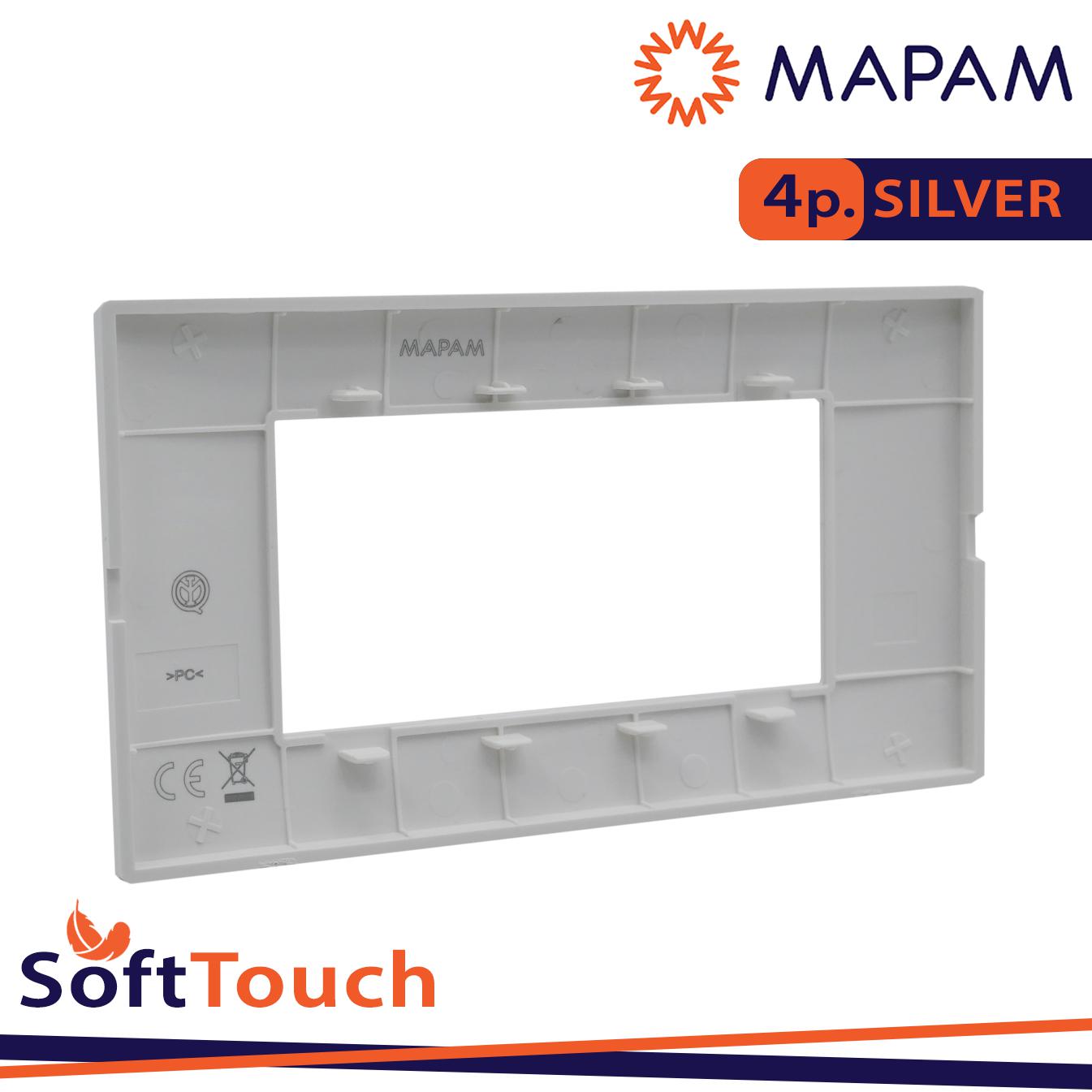 PLACCA SOFT-TOUCH GEM-T2 4P 6004ST-3 SILVER