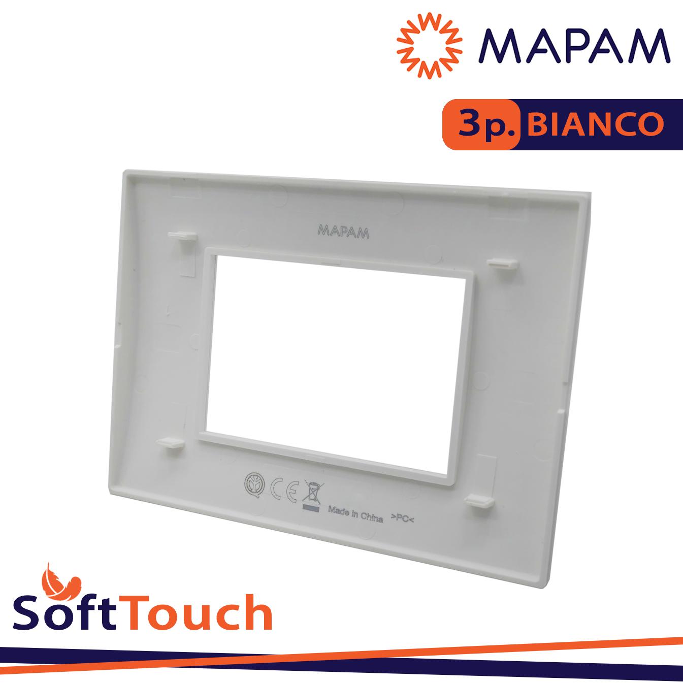 PLACCA SOFT-TOUCH ART-T1 3P 8003ST-1 BIANCO
