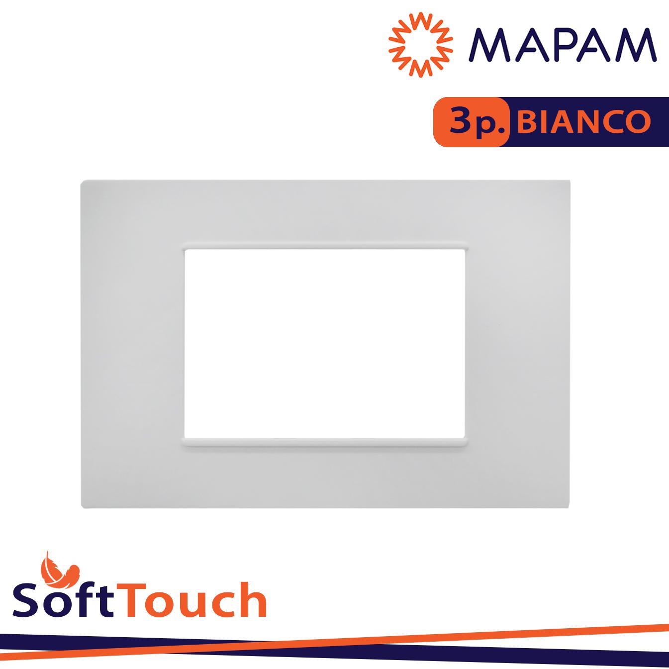 PLACCA SOFT-TOUCH GEM-T2 3P 6003ST-1 BIANCO