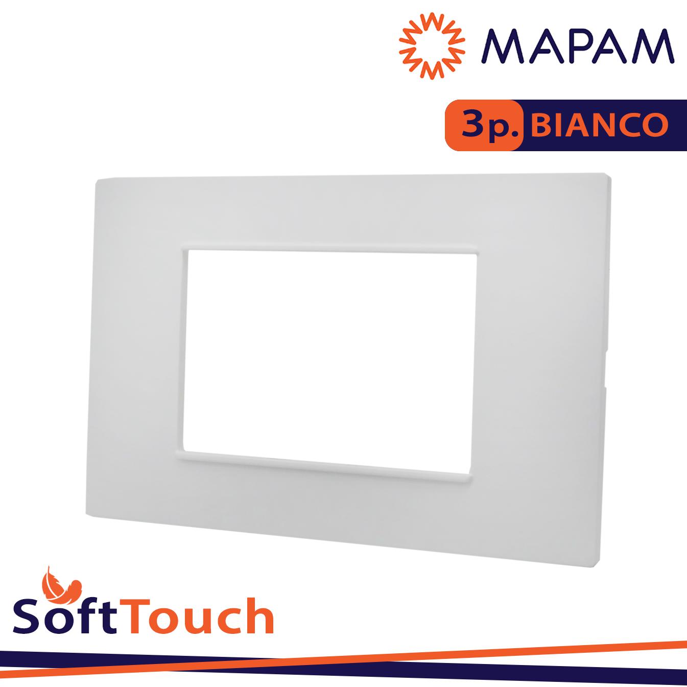 PLACCA SOFT-TOUCH GEM-T2 3P 6003ST-1 BIANCO