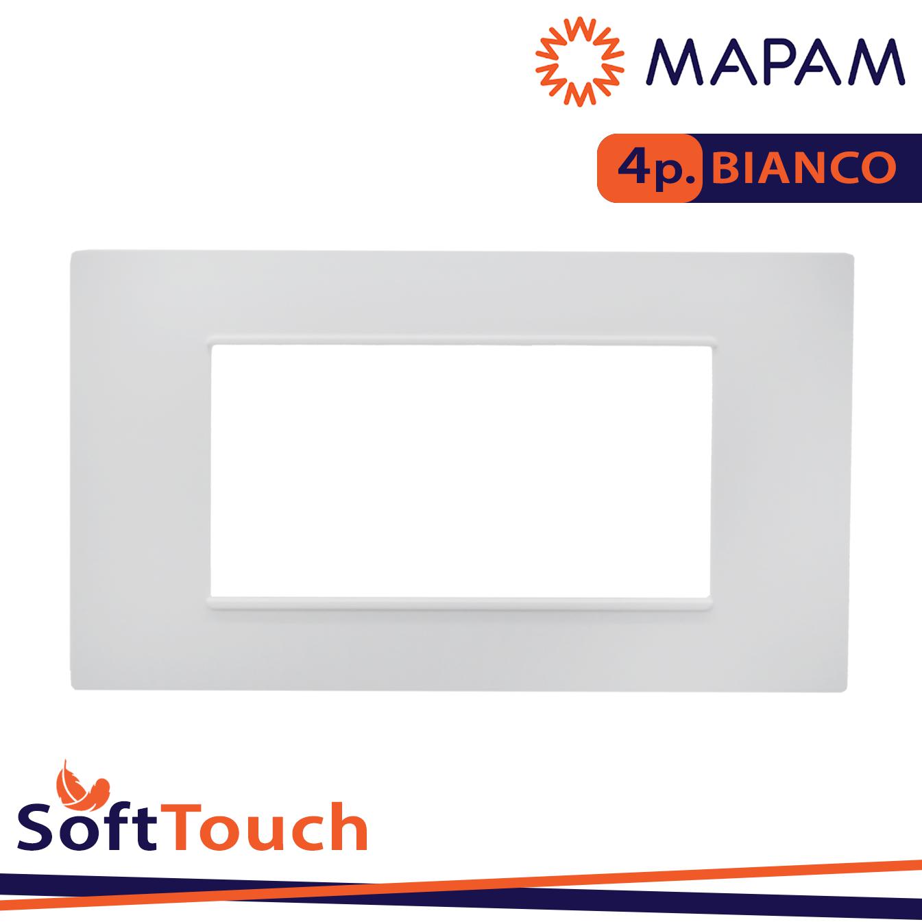 PLACCA SOFT-TOUCH GEM-T2 4P 6004ST-1 BIANCO