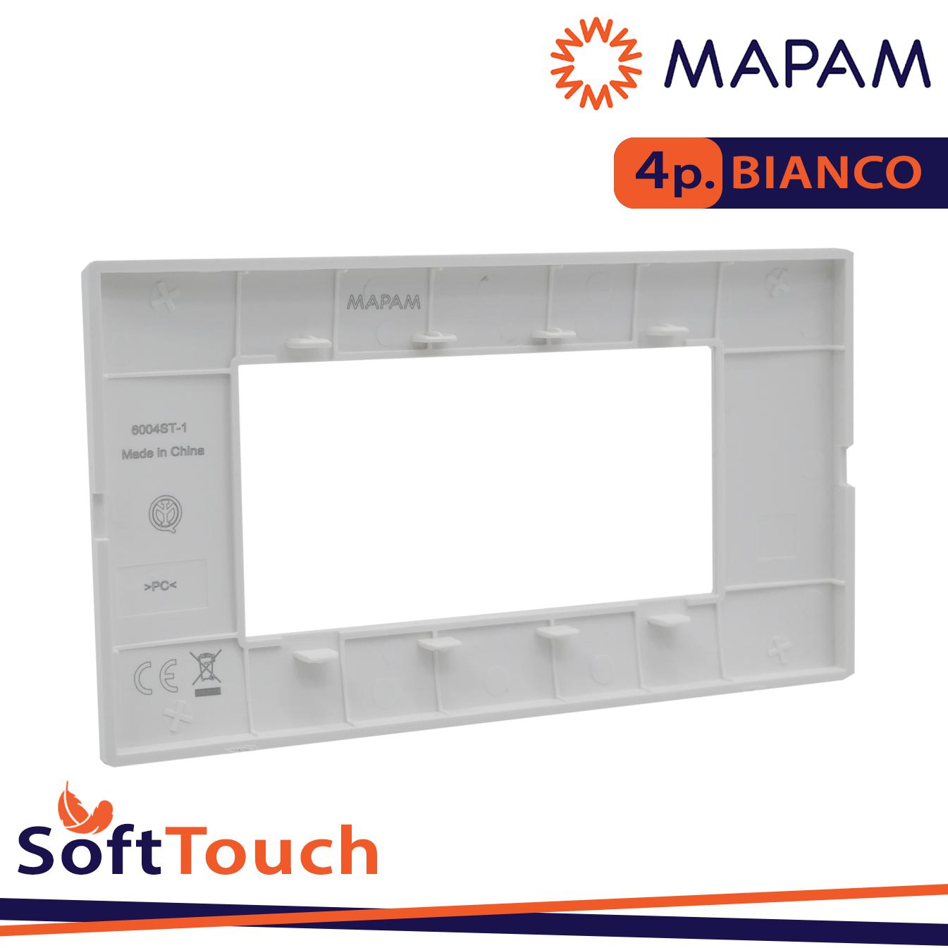 PLACCA SOFT-TOUCH GEM-T2 4P 6004ST-1 BIANCO