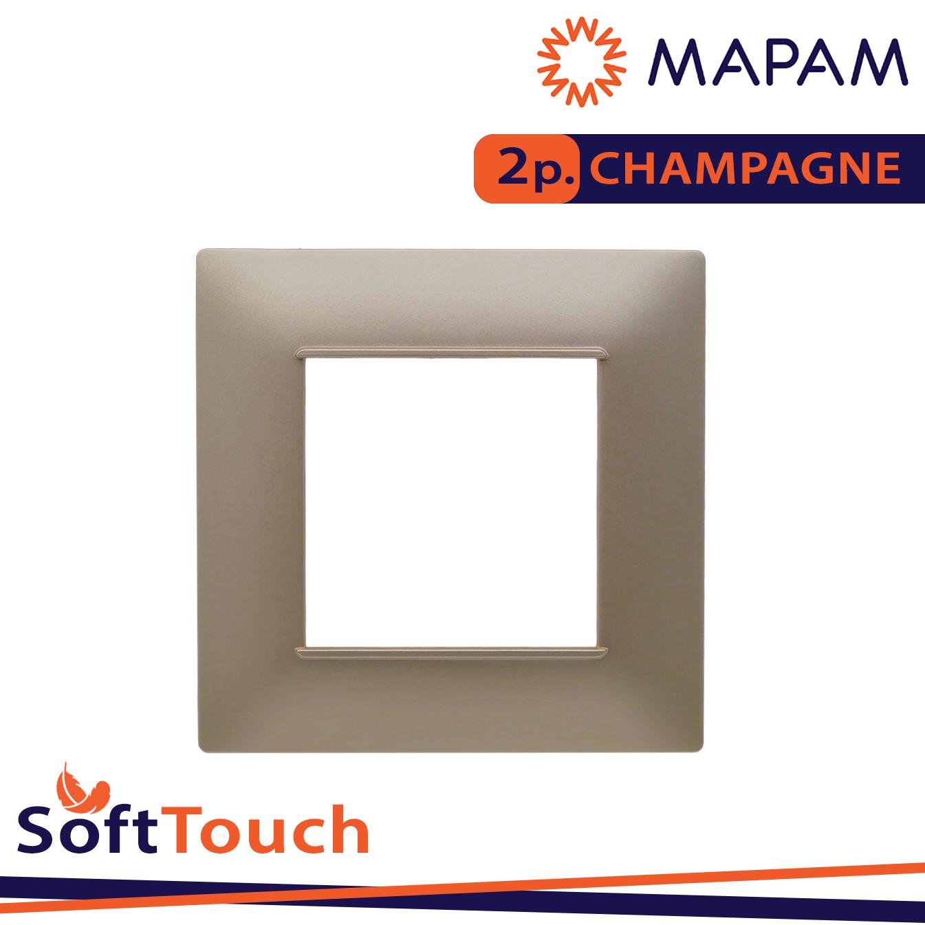 PLACCA SOFT-TOUCH GEM-T2 2P 6002ST-5 CHAMPAGNE