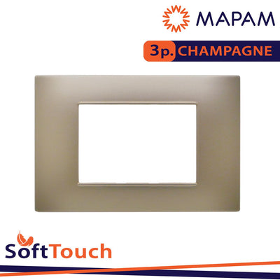 PLACCA SOFT-TOUCH GEM-T2 3P 6003ST-5 CHAMPAGNE