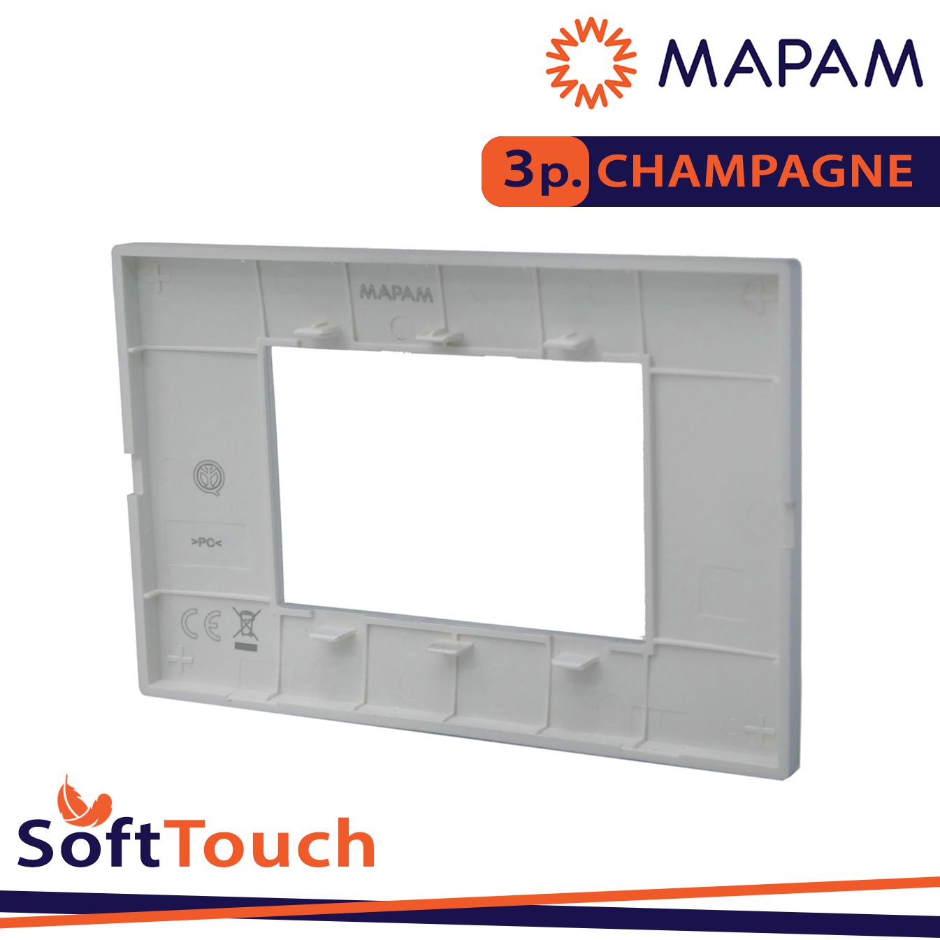 PLACCA SOFT-TOUCH GEM-T2 3P 6003ST-5 CHAMPAGNE