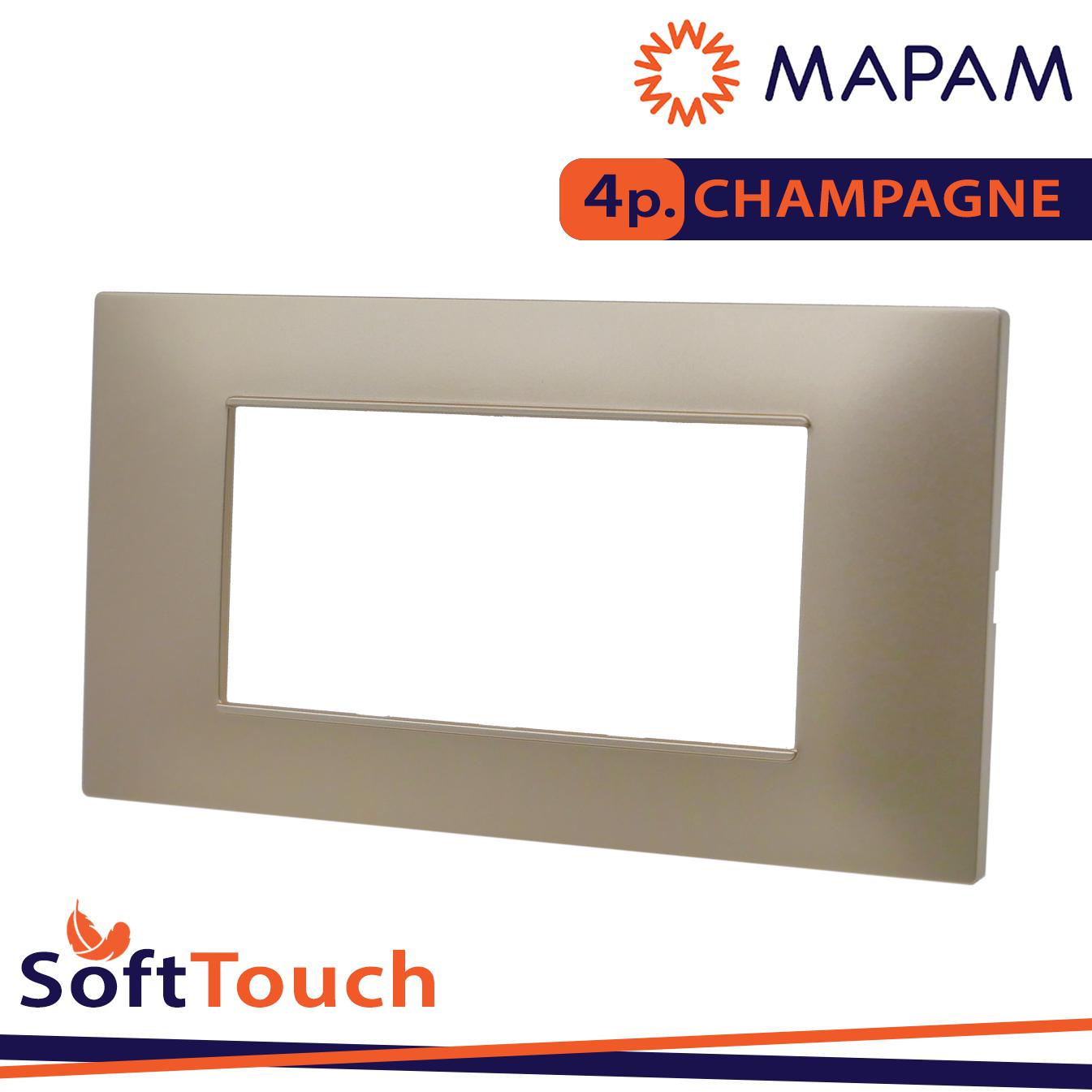 PLACCA SOFT-TOUCH GEM-T2 4P 6004ST-5 CHAMPAGNE