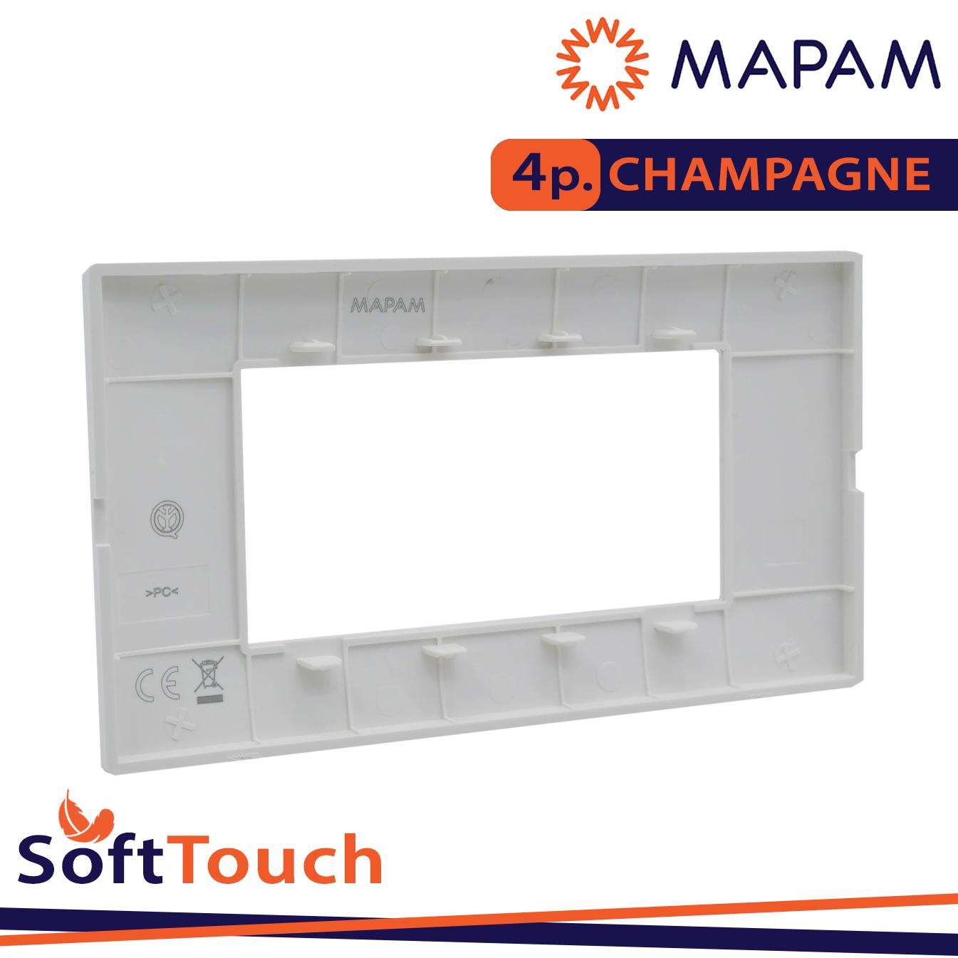 PLACCA SOFT-TOUCH GEM-T2 4P 6004ST-5 CHAMPAGNE