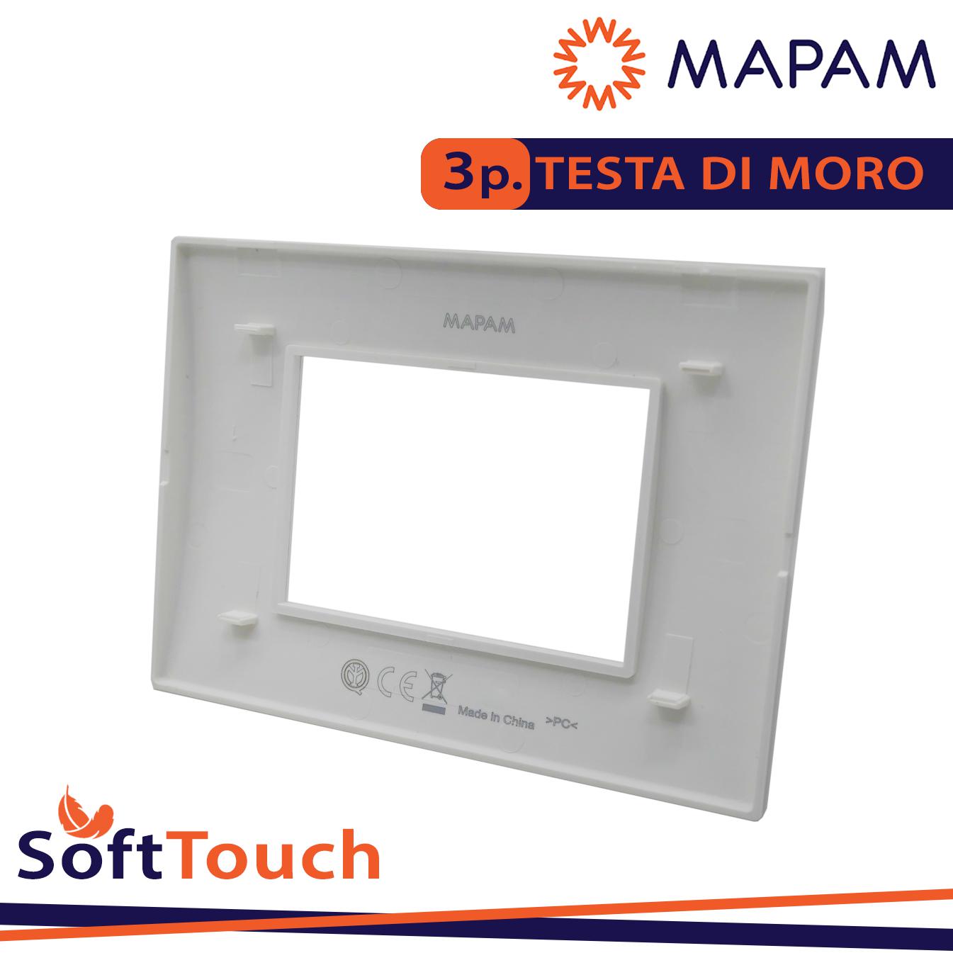 PLACCA SOFT-TOUCH ART-T1 3P 8003ST-4 TESTA DI MORO