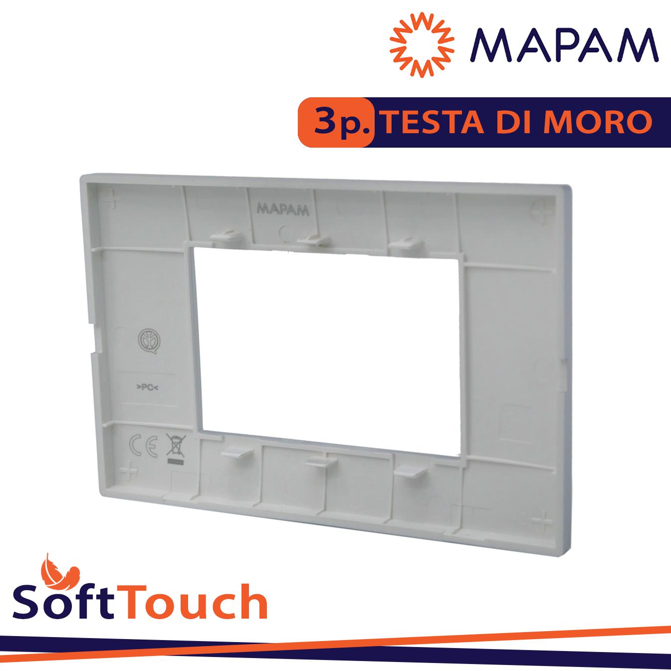 PLACCA SOFT-TOUCH GEM-T2 3P 6003ST-4 TESTA DI MORO