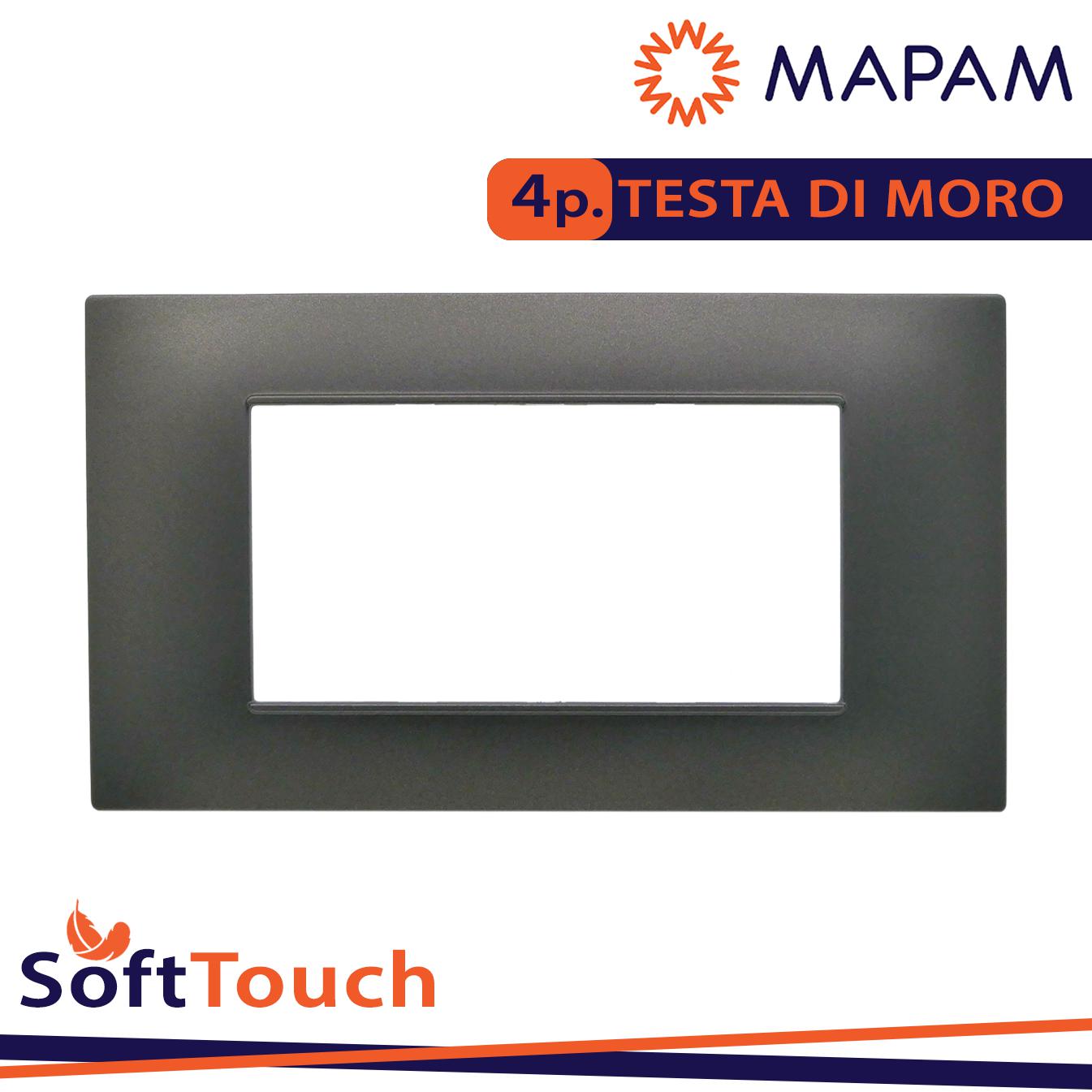 PLACCA SOFT-TOUCH GEM-T2 4P 6004ST-4 TESTA DI MORO