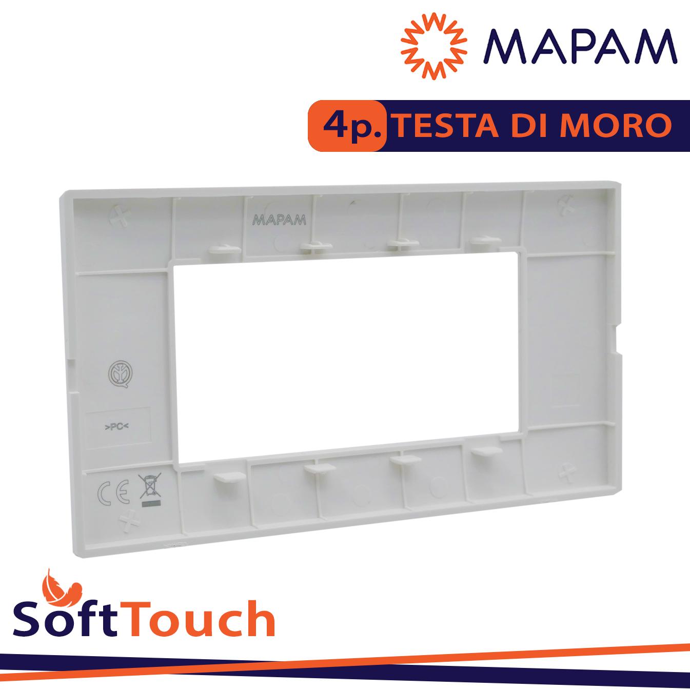 PLACCA SOFT-TOUCH GEM-T2 4P 6004ST-4 TESTA DI MORO