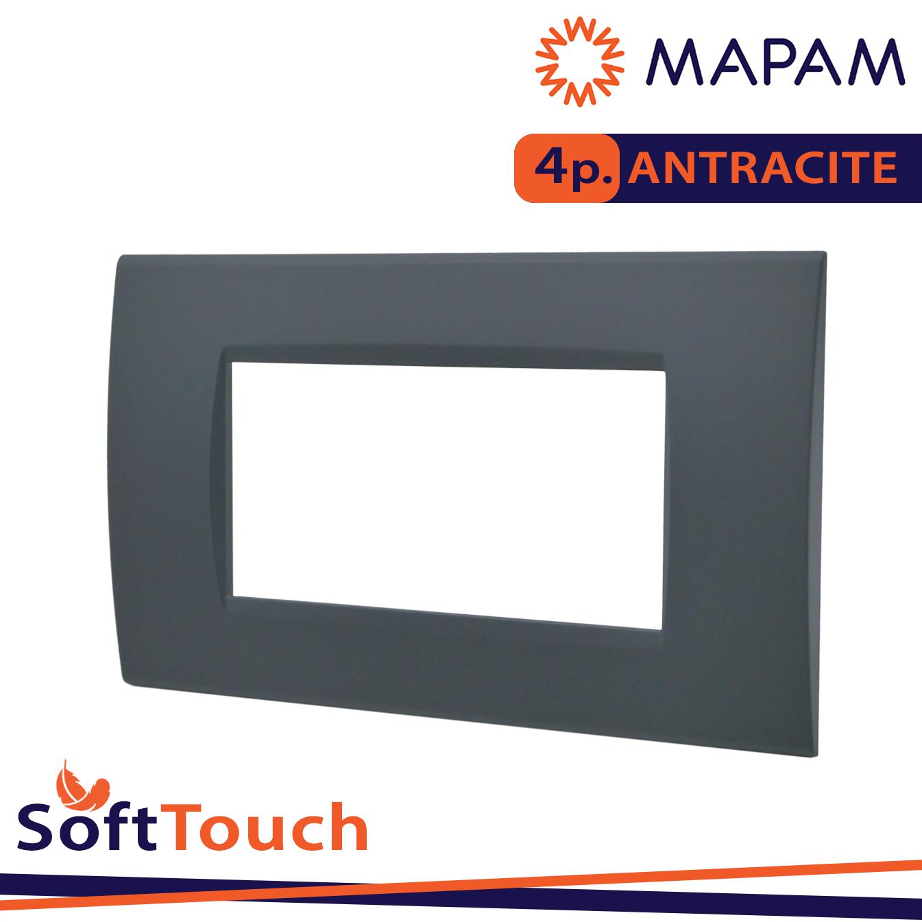 PLACCA SOFT-TOUCH ART-T1 4P 8004ST-6 ANTRACITE