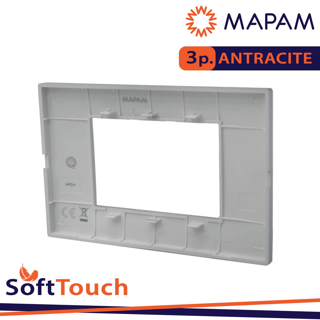 PLACCA SOFT-TOUCH GEM-T2 3P 6003ST-6 ANTRACITE